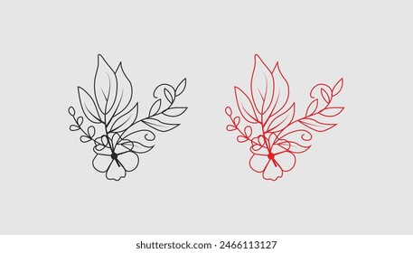 Vector hand drawn line art illustration.
