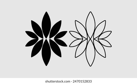 Vector hand drawn line art illustration.