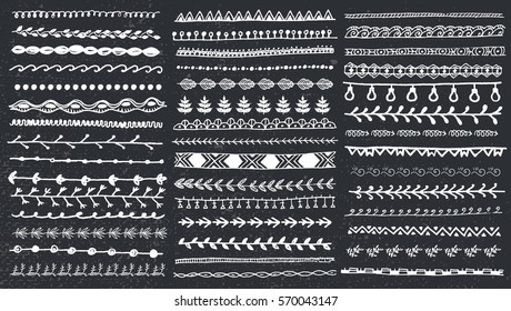 Vector Hand Drawn Line Border Set Stock Vector (Royalty Free) 570043147 ...