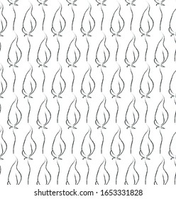 Dibujo de caracoles de la mano de los vectores con motivos florales sin soldadura con flores silvestres, plantas, ramas, hojas. Ilustración de elementos de diseño. Promoción de marca. Ver