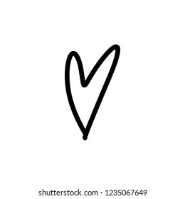 Vector hand drawn line heart illustration. Love symbol. Decor element for logo, label, emblem, poster and other.