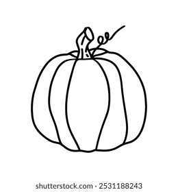Vektor handgezeichnete Linie Kürbis. Vorlage für Herbst Kürbis für Ihre Designs