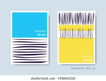 Vector hand drawn lines brochure cover template
