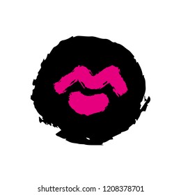 Vector hand drawn lips symbol, logo element template. Simple minimal lines style