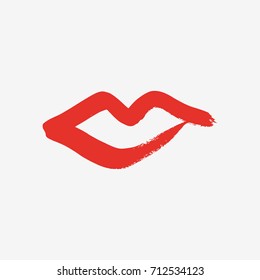 Vector hand drawn lips symbol. Picture, label, print for clothes and other, element for design and other.