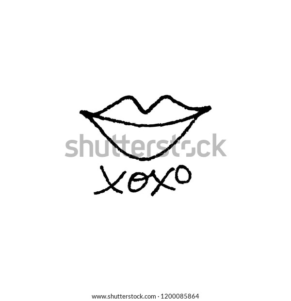 Vector Hand Drawn Lips Symbol Logo Stock Vector (Royalty Free