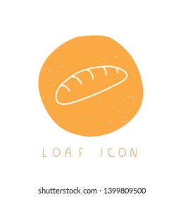Vector hand drawn loaf icon for culinary project, blog or logo. Minimalistic culinary stories template