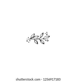 Vector hand drawn logo element, a sprig of pepper. Isolated symbol for business branding and identity, for food blogs and websites, for cooking classes. Kitchen and food theme.