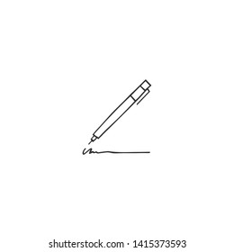 Vector hand drawn logo element, a pen icon. Writing, copywrite and publishing theme. For business identity and branding, for writers, copywriters and publishers, bloggers.