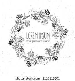 Vector hand drawn logo template. Wedding, family, children photographer logotypes. Vintage badges wreath. Hand sketched modern icons, labels.
