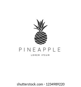Vector hand drawn logo template, a pineapple. For badges, labels, logotypes and branding business identity. Perfect for grocery store, tropical bar, cafe or shop.