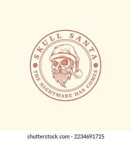 vector hand drawn logo with the theme of Santa Claus, suitable for wallpaper inspiration, banner printing, event flyers, calendars or your digital element needs with a Christmas theme