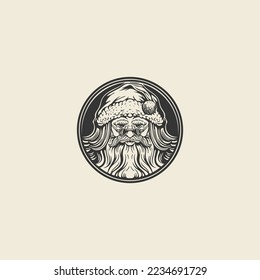 vector hand drawn logo with the theme of Santa Claus, suitable for wallpaper inspiration, banner printing, event flyers, calendars or your digital element needs with a Christmas theme