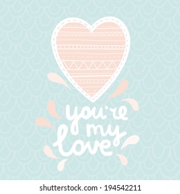 Vector hand drawn love card 