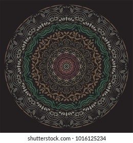Vector hand drawn Mandala art. Abstract pattern. Vintage decorative Asian, Islam, Indian, Arabic, Turkish, Aztec elements. 