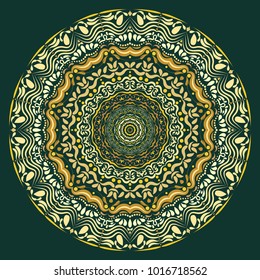 Vector hand drawn Mandala art. Abstract pattern. Vintage decorative Asian, Islam, Indian, Arabic, Turkish, Aztec elements for background, invitation, birthday, wedding cards