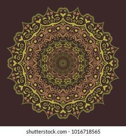 Vector hand drawn Mandala art. Abstract pattern. Vintage decorative Asian, Islam, Indian, Arabic, Turkish, Aztec elements for background, invitation, birthday, wedding cards