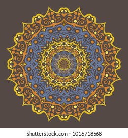 Vector hand drawn Mandala art. Abstract pattern. Vintage decorative Asian, Islam, Indian, Arabic, Turkish, Aztec elements for background, invitation, birthday, wedding cards
