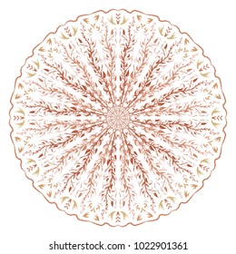 Vector hand drawn Mandala art. Abstract floral pattern. Decorative Asian, Islam, Indian, Arabic, Turkish, Aztec elements. Coloring page template for background, invitation, birthday, wedding cards