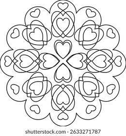 Vector  Hand drawn mandala background black and white
