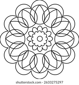Vector  Hand drawn mandala background black and white