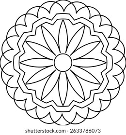 Vetor Mão desenhada fundo mandala preto e branco