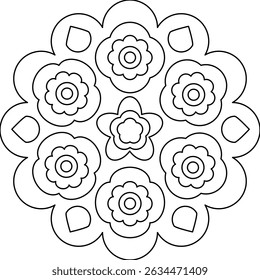 Vector  Hand drawn mandala background black and white