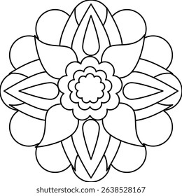 Vector Hand Drawn Mandala Background Black And White 