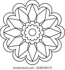 Vector Hand Drawn Mandala Background Black And White 