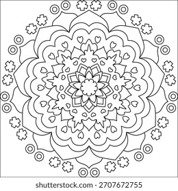 Vector Fondo de mandala dibujado a mano en blanco y negro
