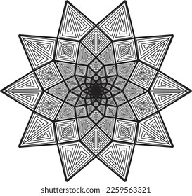 Vector hand drawn mandala vector illustration. Henna tatoo mandala. Mehndi style. Decorative pattern in oriental style. Coloring book page.