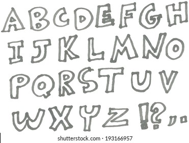 Vector hand drawn marker alphabet