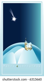 vector hand drawn merry christmas post card