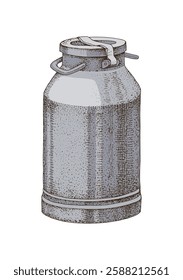 Vector hand drawn milk can