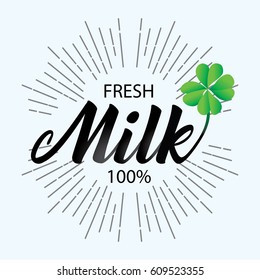 Vector hand drawn milk logos or labels