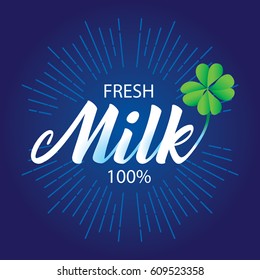 Vector hand drawn milk logos or labels