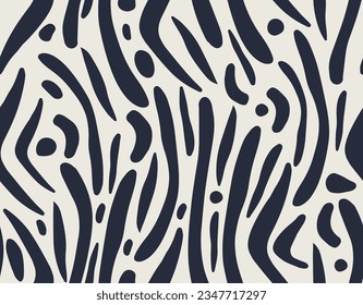 Vector hand drawn minimal seamless abstract organic shapes pattern. Collage contemporary print. Fashionable template for design.