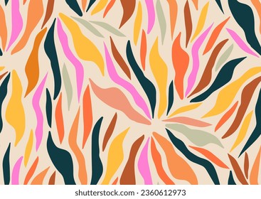Patrón mínimo de formas orgánicas abstractas sin fisuras dibujado a mano por vectores. Collage contemporáneo print. Plantilla de diseño de moda.
