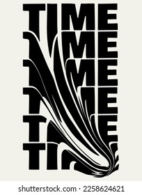 Vector hand drawn minimalistic black and white artistic liquid lettering. Creative artwork. Template for card, poster, banner, print for t-shirt, pin, badge, patch.