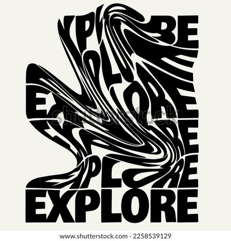 Vector hand drawn minimalistic black and white artistic liquid lettering. Creative artwork. Template for card, poster, banner, print for t-shirt, pin, badge, patch.