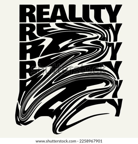 Vector hand drawn minimalistic black and white artistic liquid lettering. Creative artwork. Template for card, poster, banner, print for t-shirt, pin, badge, patch.
