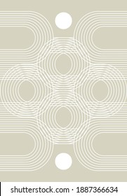 Vector hand drawn minimalistic illustration of geometrical composition of lines . Creative artwork. Template for card, poster, banner, print for t-shirt, pin, badge, patch.