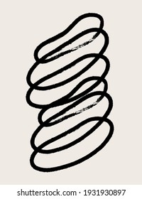 Vektorhandgezeichnete minimalistische Illustration. Kreative farbige Kunstwerke mit strukturiertem Schlaganfall. Vorlage für Karte, Poster, Banner, Druck für T-Shirt, Pin, Badge, Patch.