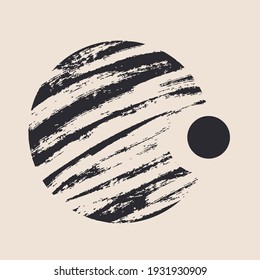 Vector hand drawn minimalistic illustration. Creative colorful artwork with textured stroke. Template for card, poster, banner, print for t-shirt, pin, badge, patch.