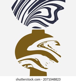 Vector hand drawn minimalistic illustration. Creative artwork set with geometric elements. Template for card, poster, banner, print for t-shirt, pin, badge, patch. 