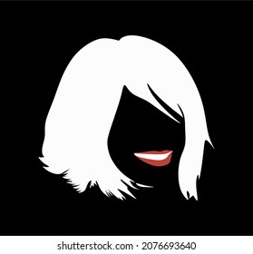 Vector hand drawn minimalistic illustration of girl. Creative artwork. Template for card, poster, banner, print for t-shirt, pin, badge, patch.