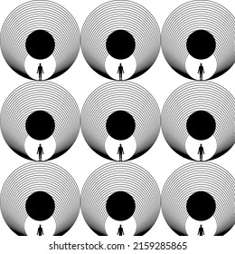 Vector hand drawn minimalistic pattern with illustration. Creative abstract artwork . Template for card, poster, banner, print for t-shirt, pin, badge, patch.