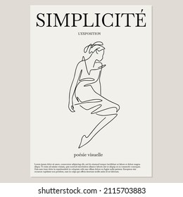 Vector  hand drawn  minimalistic placard with illustration. Creative abstract artwork . Template for card, poster, banner, print for t-shirt, pin, badge, patch.