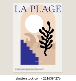 Vector  hand drawn  minimalistic placard with illustration. Creative abstract artwork . Template for card, poster, banner, print for t-shirt, pin, badge, patch.