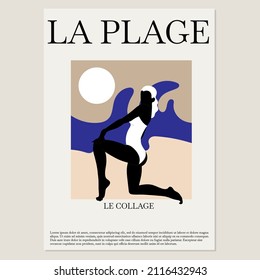 Vector  hand drawn  minimalistic placard with illustration. Creative abstract artwork . Template for card, poster, banner, print for t-shirt, pin, badge, patch.